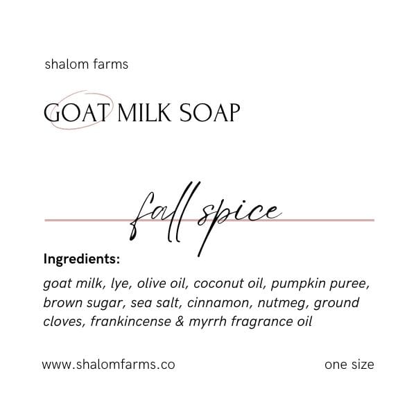 Fall Spice Goat Milk Soap, updated